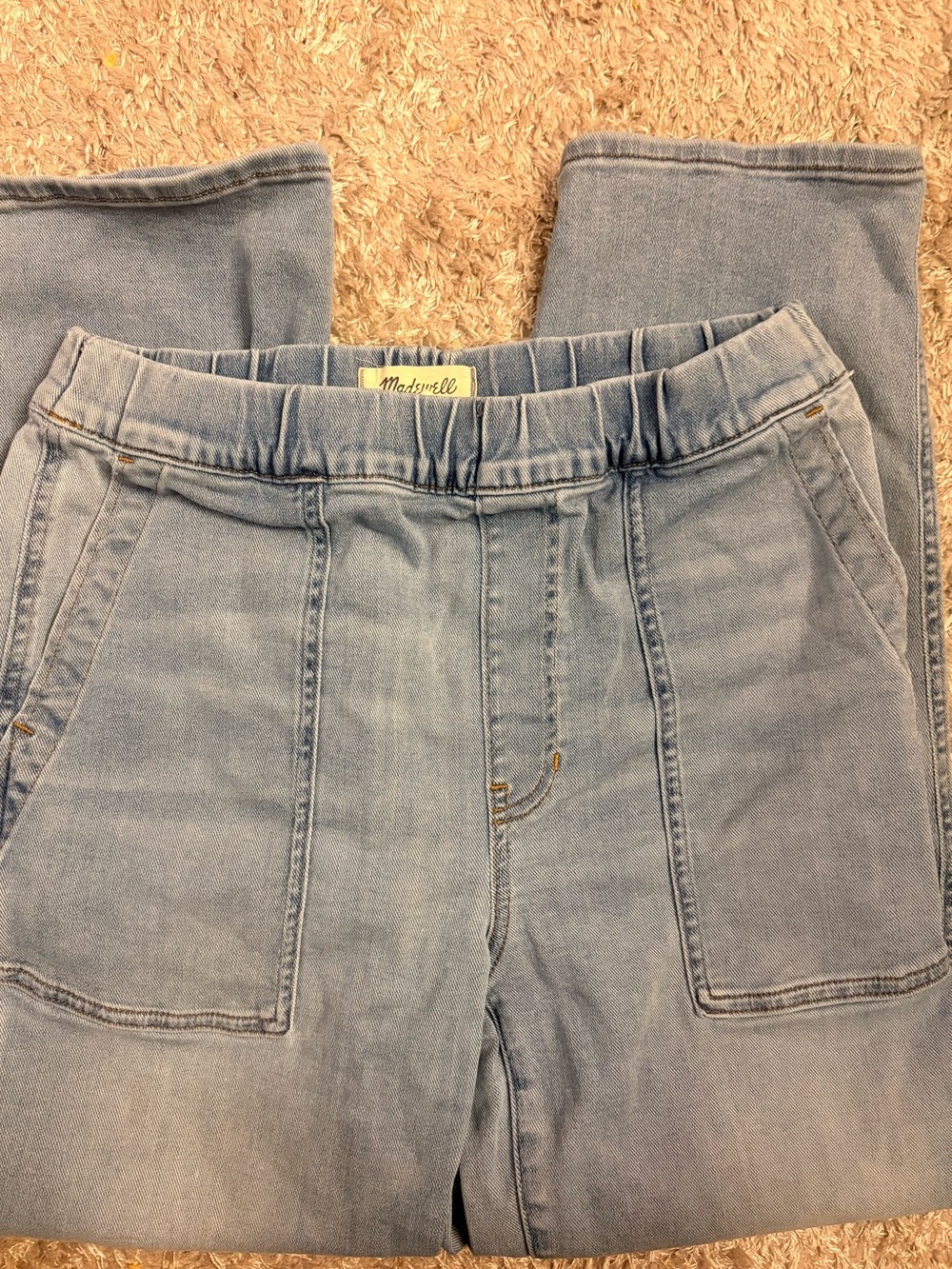 Madewell Light Blue Boyfriend Jeans - Elastic Waist